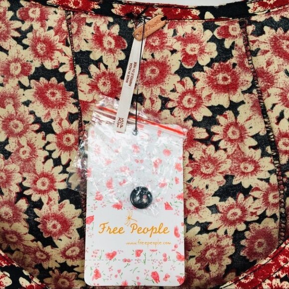 Free People Boho Laced Up Floral Mini Dress - Picture 9 of 10